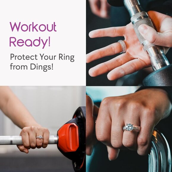 Silicone Ring Protector Pack of 3 Fits Sizes 4-8 Protects Engagement and Wedding - Picture 5 of 7